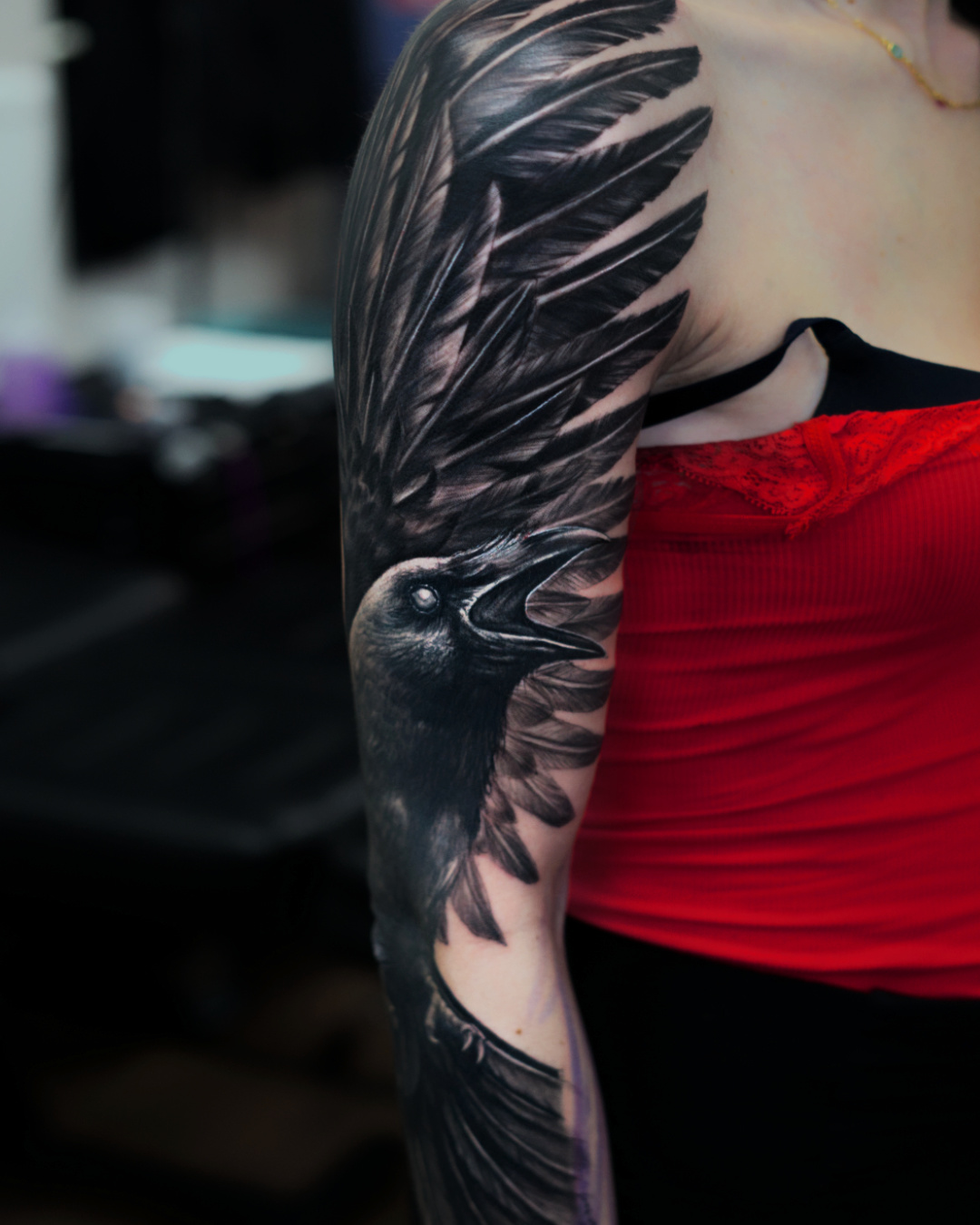 Tattoo tatuaje Alexis Epalza cuervo raven
