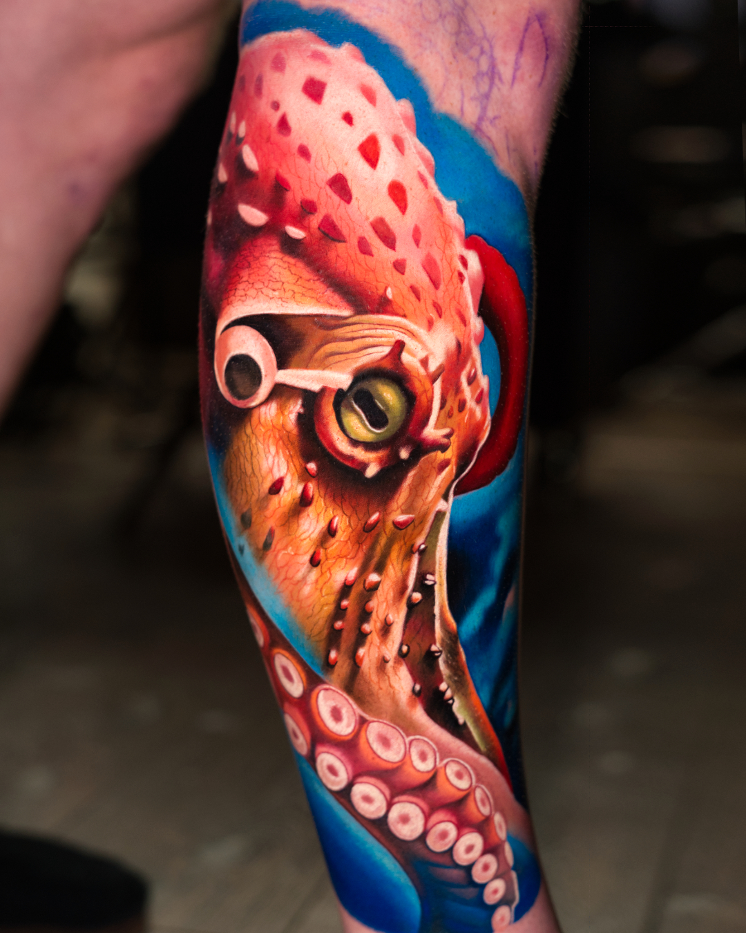 Amber Silvana kleur tattoo color tattoo octopus tattoo